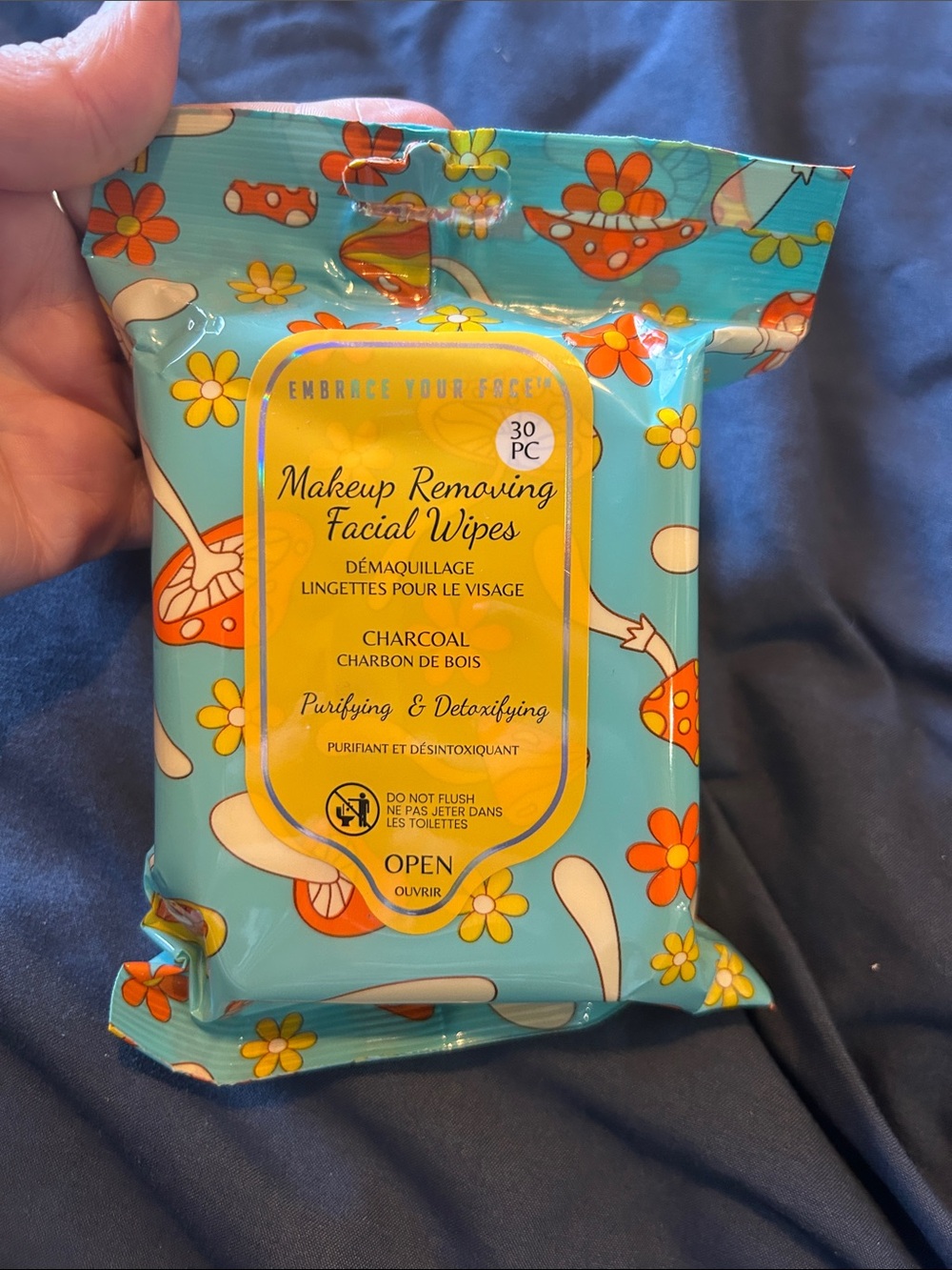 Embrace Your Face Makeup Removing Facial Wipes Charcoal - 30 Pack